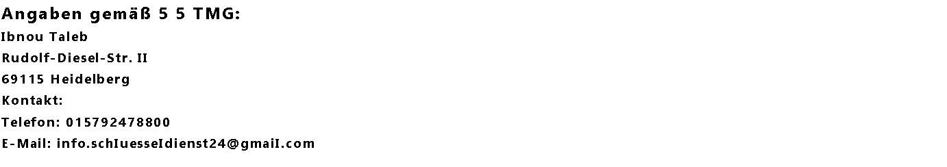 Impressum - Schlüsseldienst kamp-lintfort